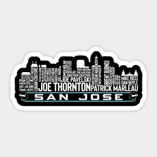 San Jose Hockey Team All Time Legends, San Jose City Skyline Sticker